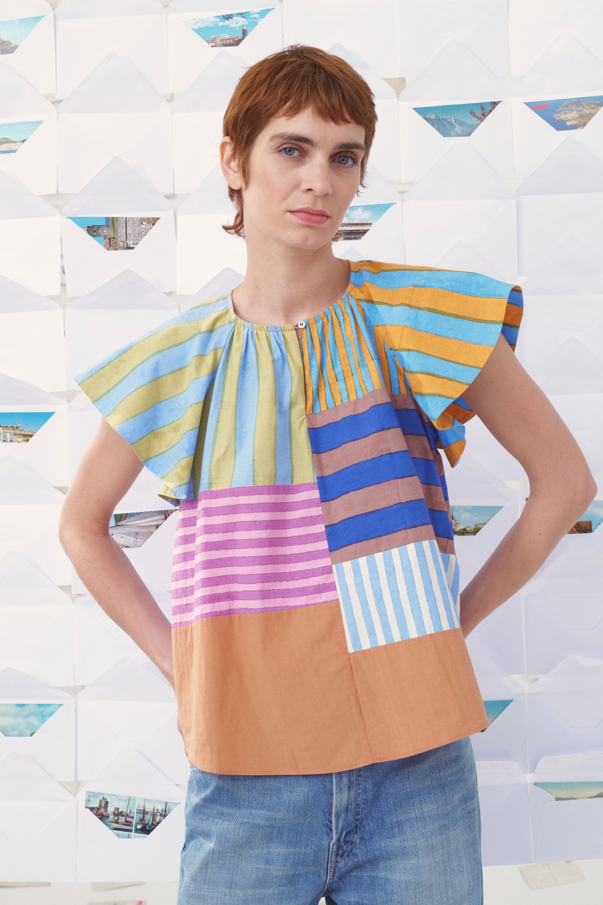 Mii en carte postale Hera top coton Cyclades ceinture