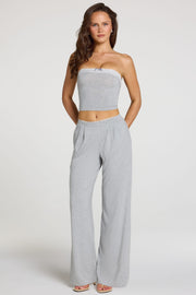 Oh Polly Reina pantalon large modal gris chiné