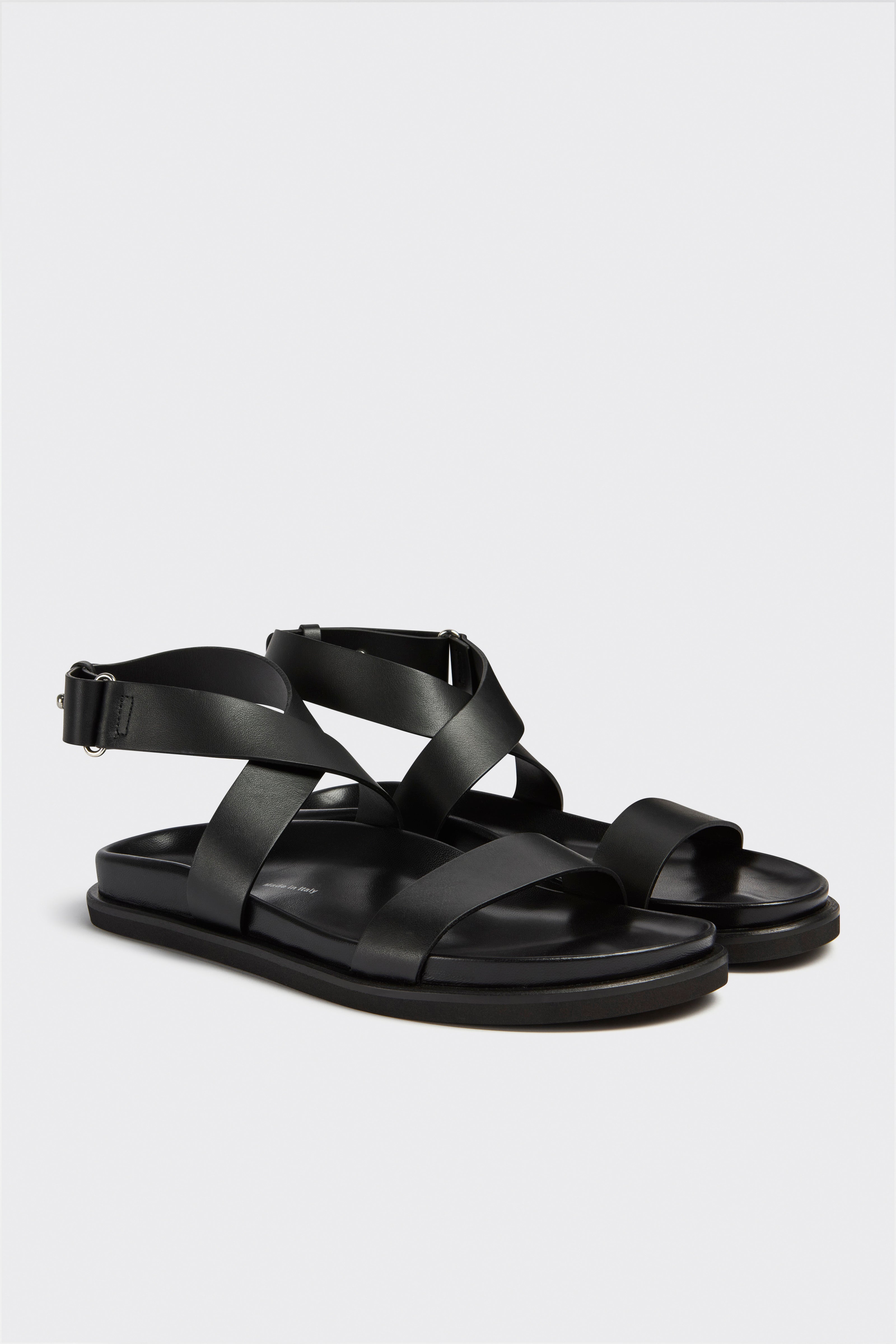 Liviana Conti Malika sandales plates noires cuir