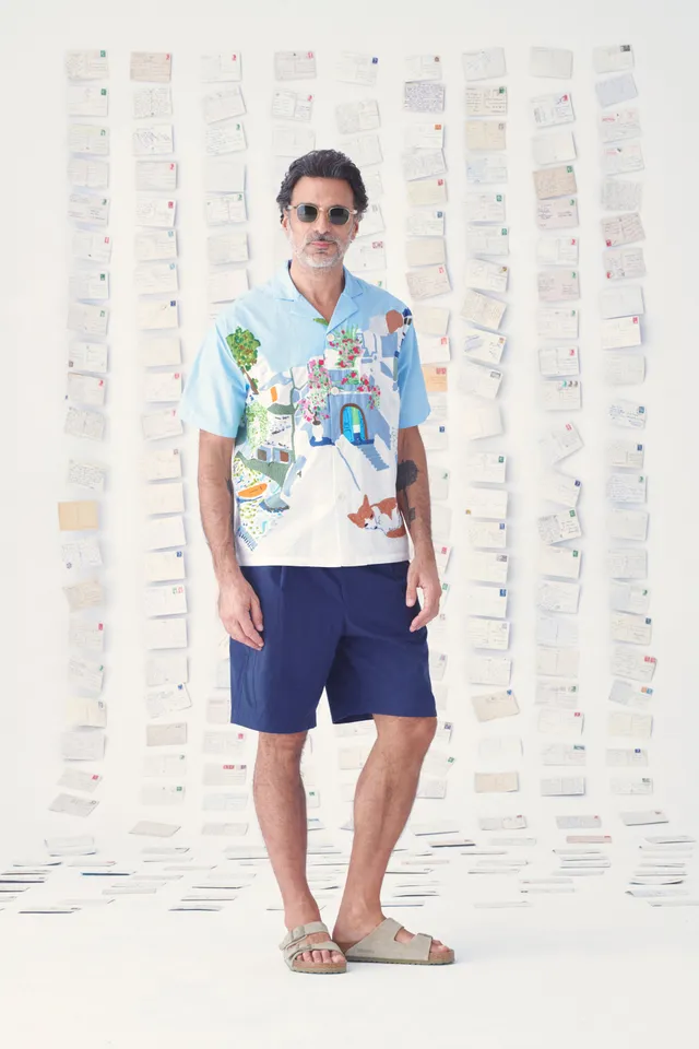 Mii en carte postale Chemise Anthony chemise Les Cyclades coton
