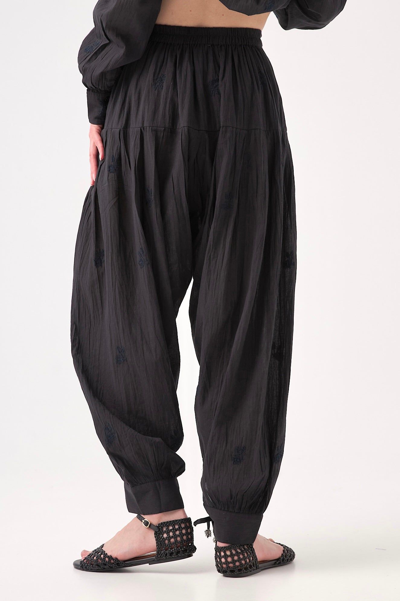 CHICOSOLEIL JASMIN pantalon sarouel coton noir S