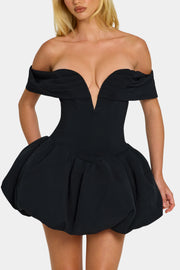 Oh Polly Jessamy robe mini corset noire épaules dénudées
