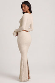 Oh Polly Vanda jupe maxi dentelle ivoire