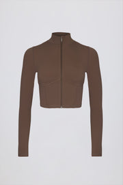 Oh Polly Bo+Tee veste sport marron zip crop