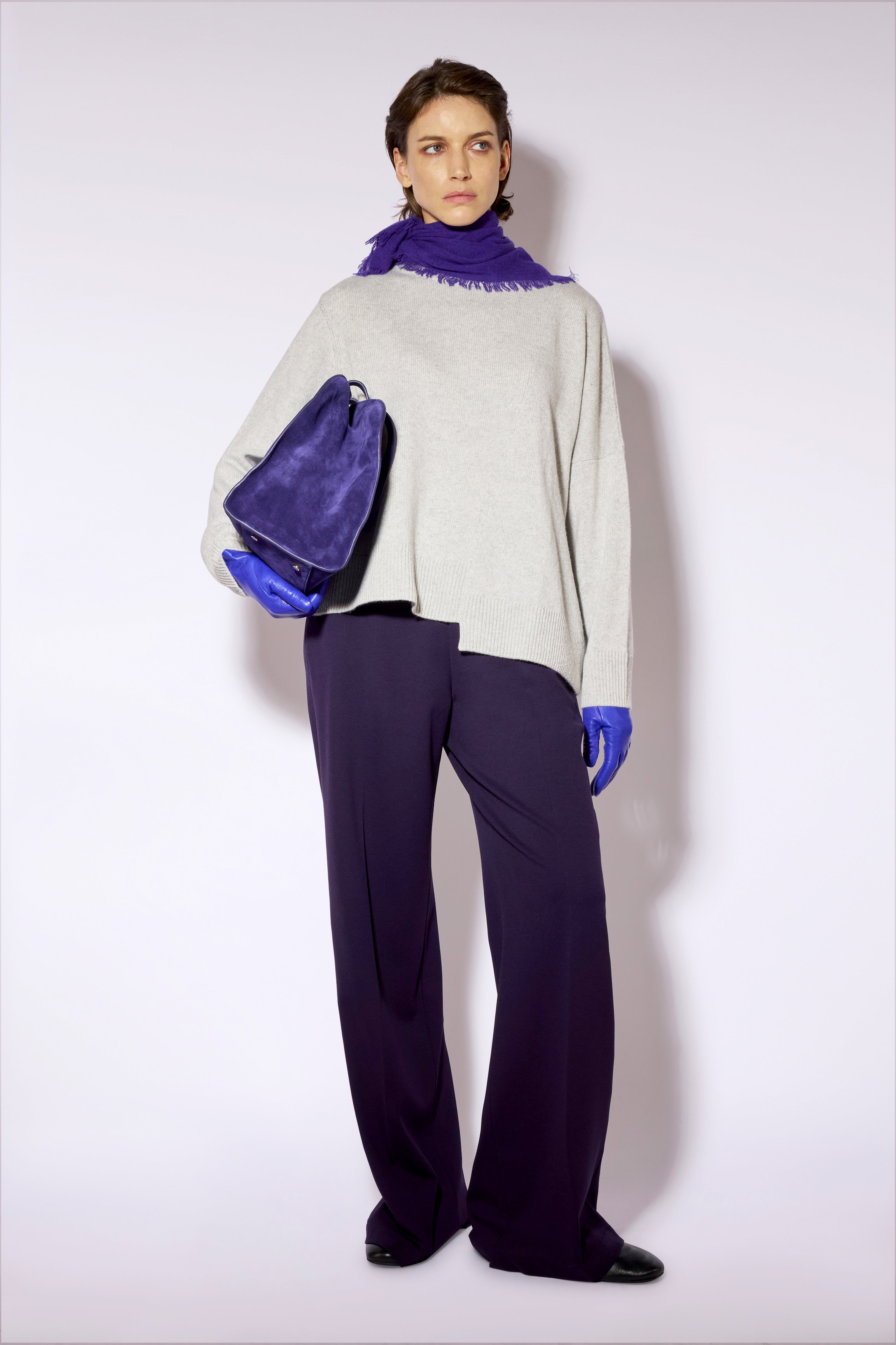Liviana Conti Annette pull gris cachemire soie