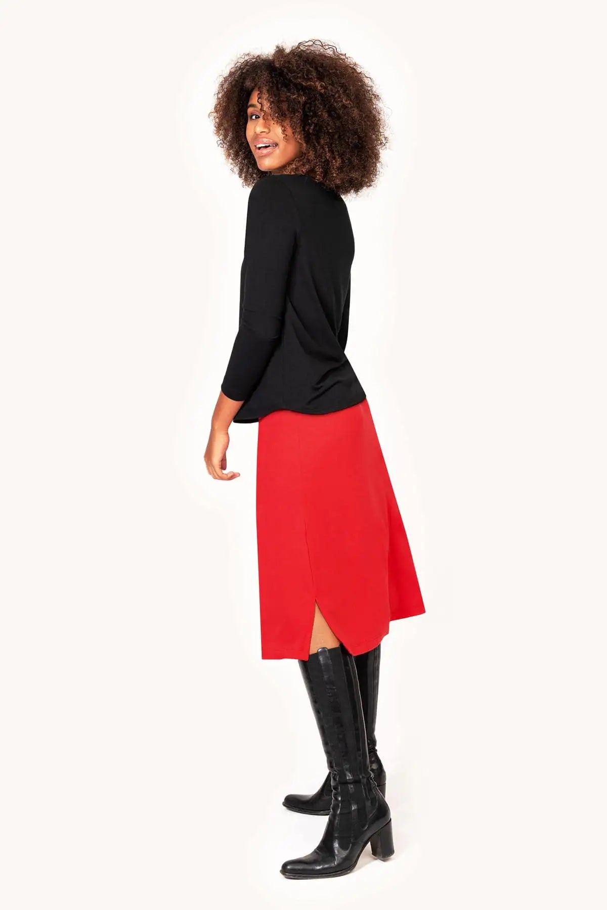 Thelma & Rose Ombeline jupe midi fendue noire taille 36