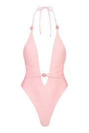 Oh Polly Swim maillot 1 pièce string baby pink perles