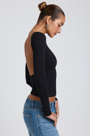 Oh Polly Elli top noir col haut dos nu modal