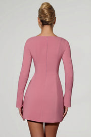 Oh Polly Dresses Corinne 13451 mini robe rose poudré trapèze