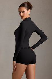 Oh Polly Jumpsuits Araceli combishort noir manches longues