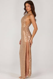 Oh Polly Embellished 16028 robe maxi or sequins