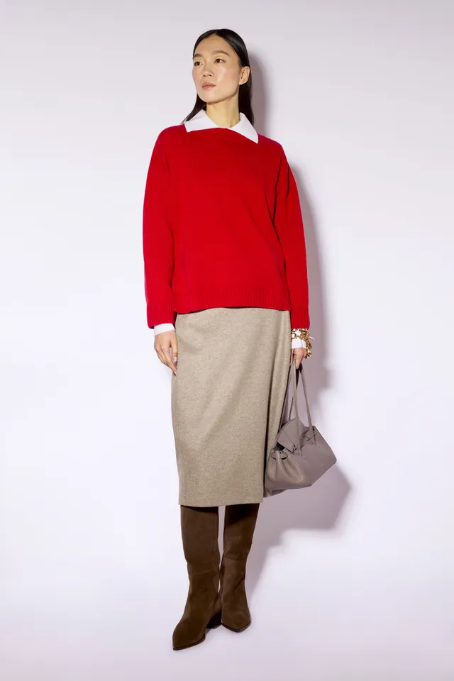 Liviana Conti Becca jupe marron cachemire 38-48