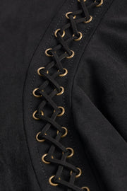 Oh Polly Jalsa mini-jupe noire taille mi-haute à laçage