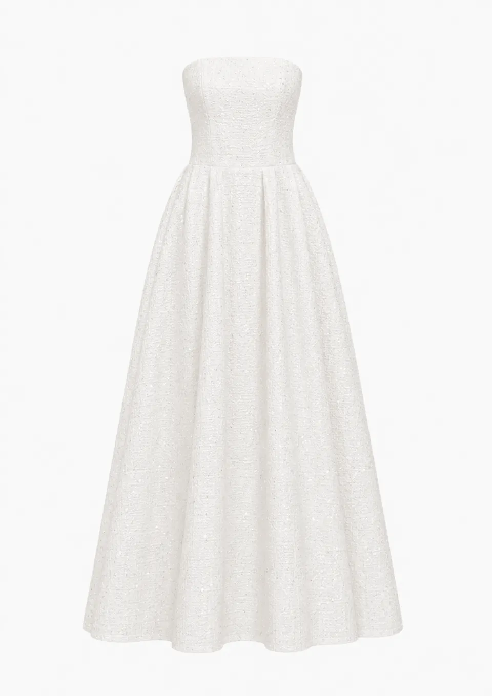 The Ethiquette Mirage robe longue blanche Diamant tweed
