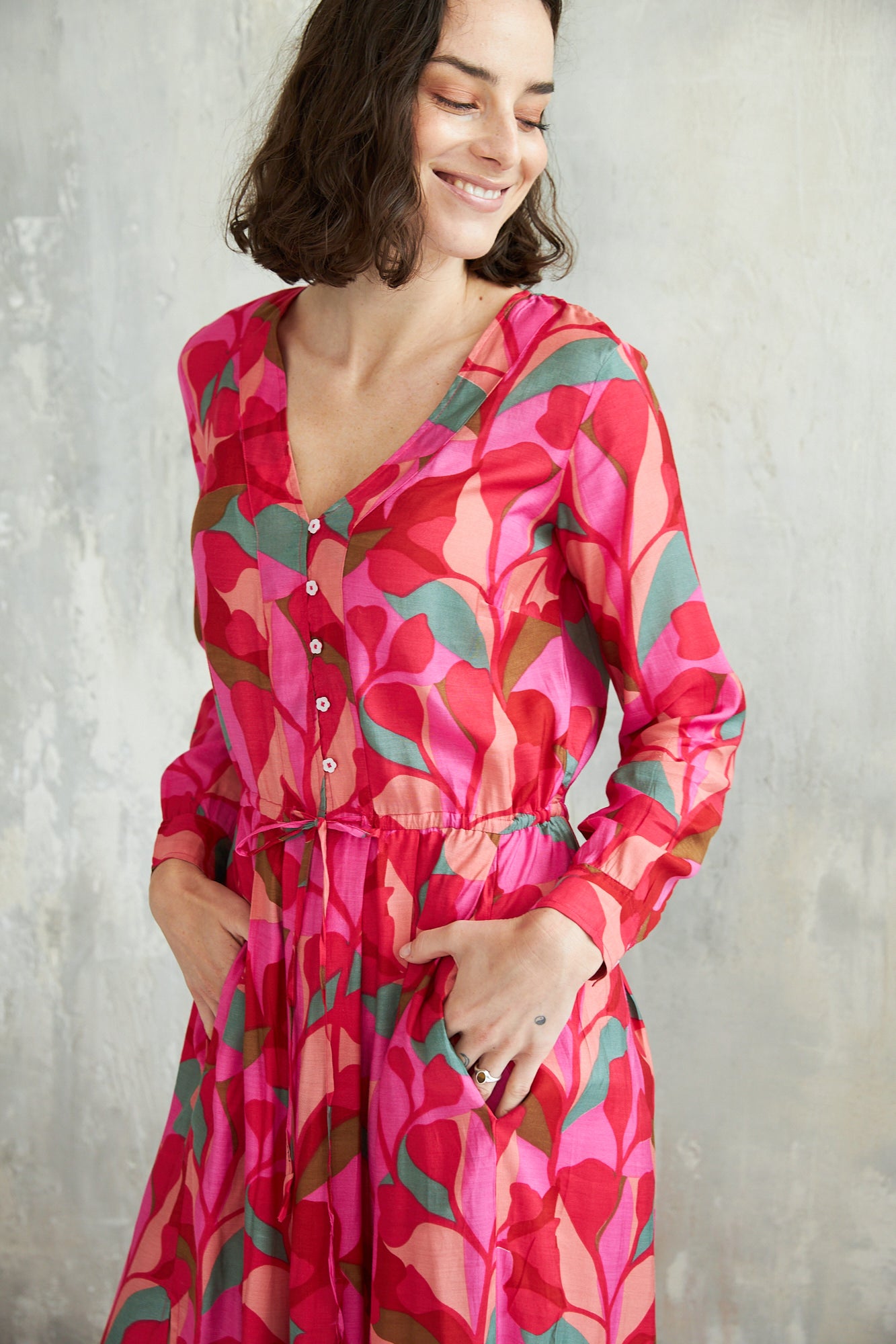 Chicosoleil Luna robe longue viscose pink summer