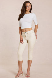 Oh Polly Trousers jean capri ivoire