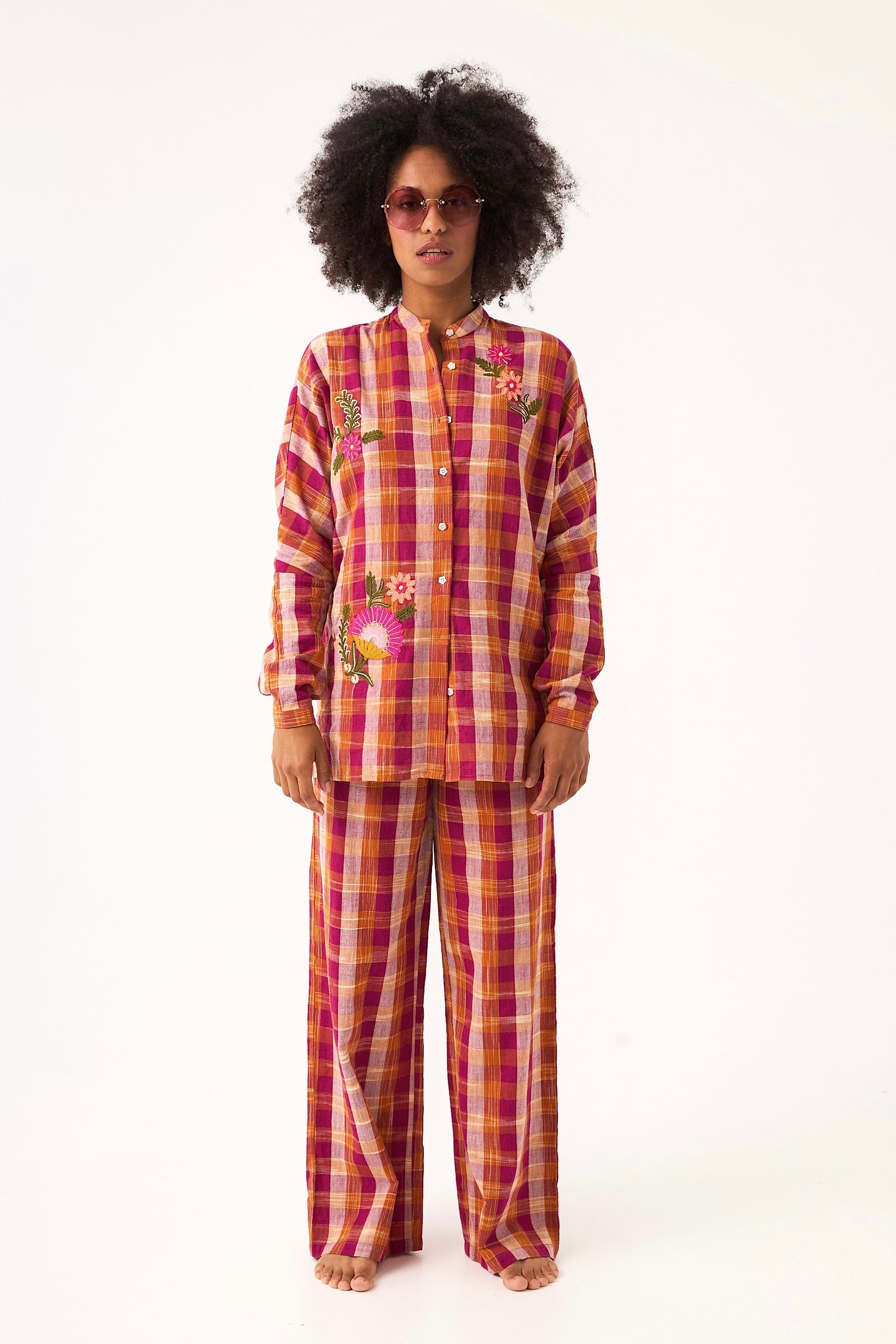 Chicosoleil Alabama chemise longue coton carreaux woody check