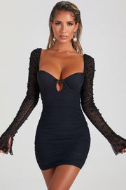 Oh Polly St. Germain mini robe perles noir 4557