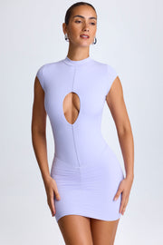Oh Polly Morgana mini jupe lilas ruchée bodycon