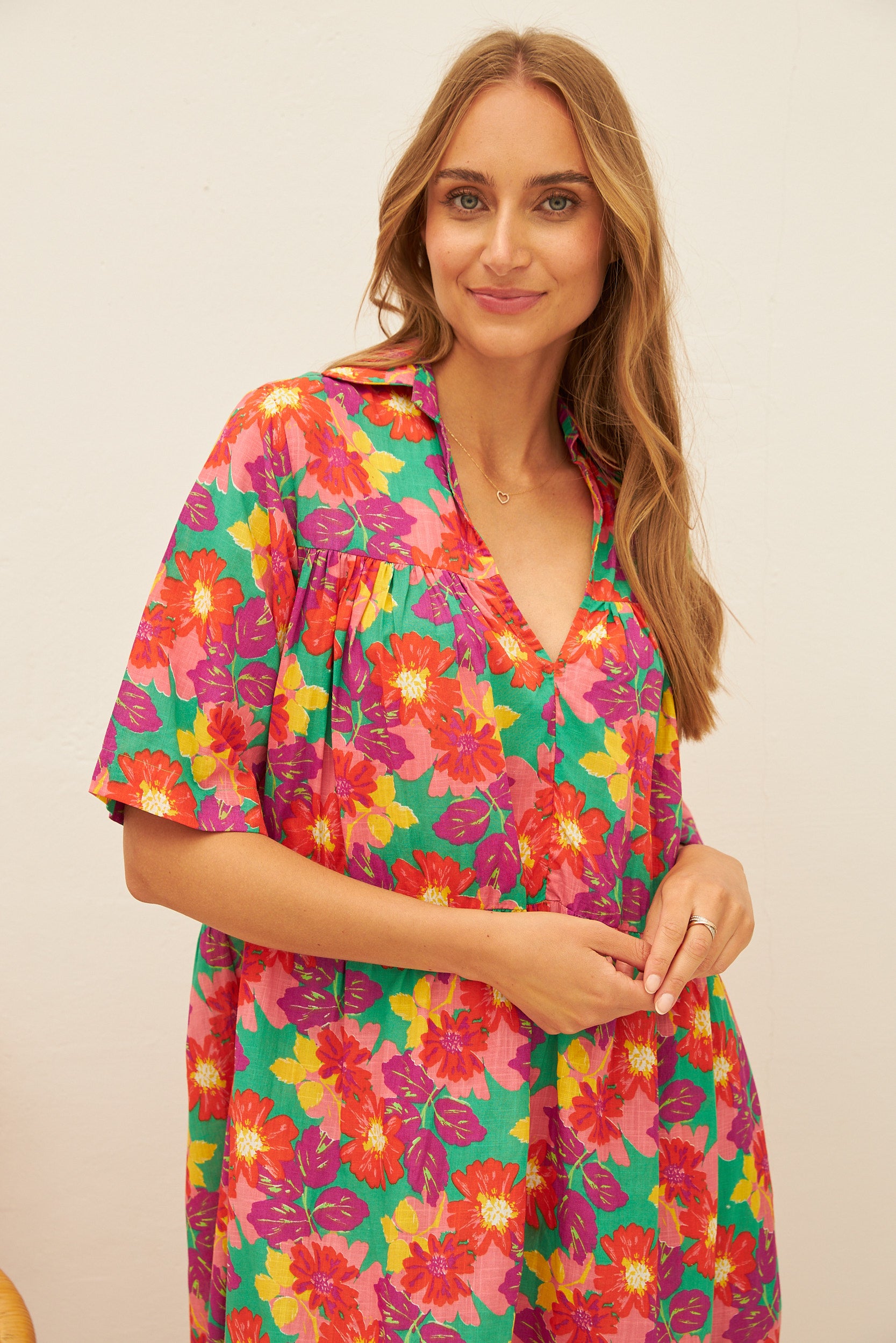 Chicosoleil Kiana robe longue verte coton Jaipur
