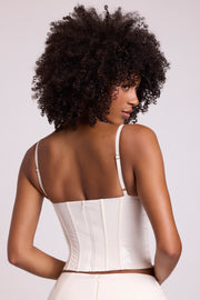 Oh Polly Cassandra top corset vinyle blanc crop