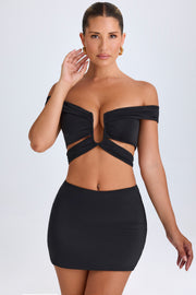 Oh Polly Nazli mini jupe noire jersey taille mi-haute