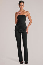 Oh Polly Trousers pantalon noir mi-taille micro-flare