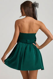 Oh Polly Norina mini robe bustier vert émeraude nœud