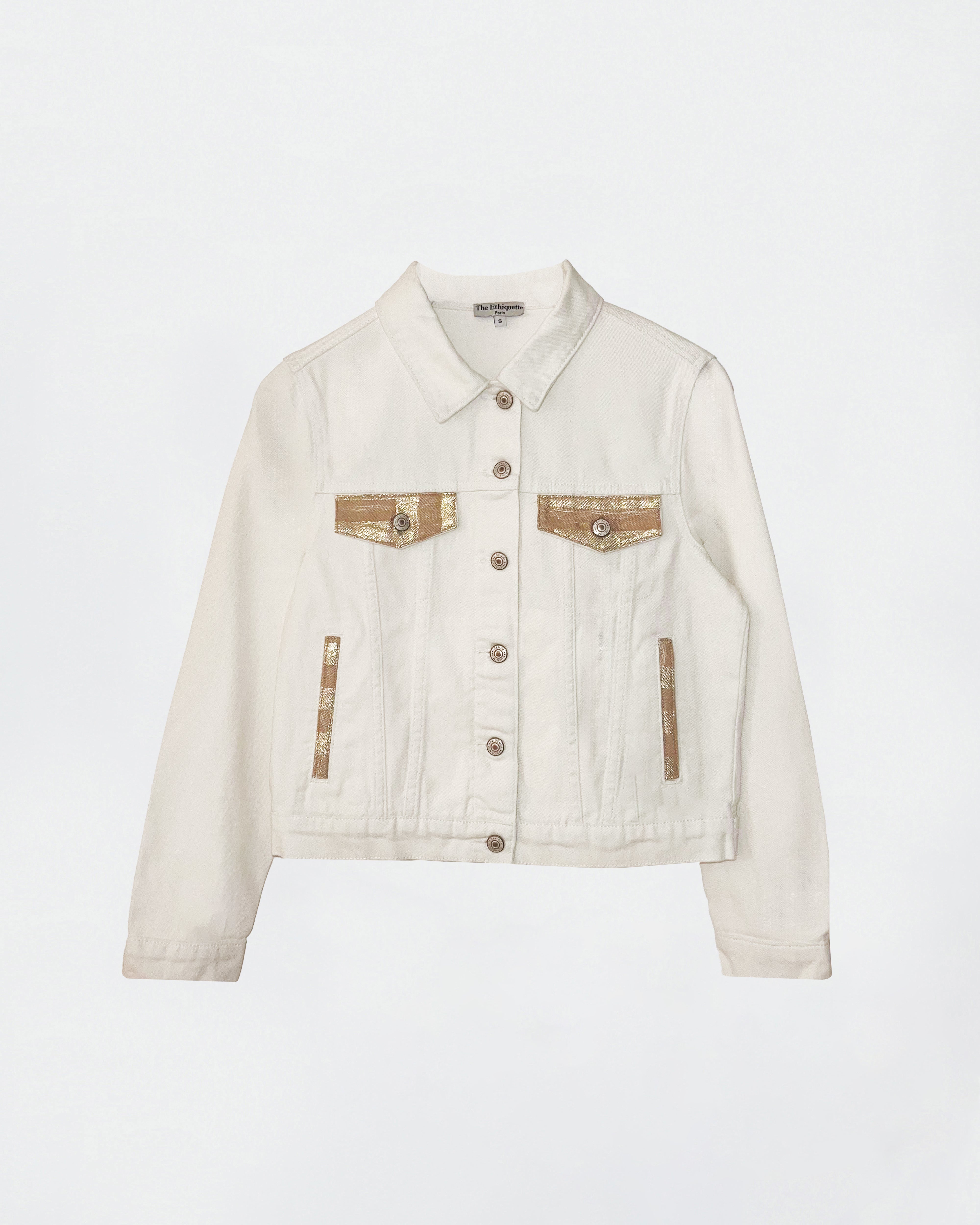 The Ethiquette Denim Olimpia White veste jean blanche Orphée