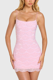 Oh Polly Embellished Auri 15704 mini robe rose bonbon perles