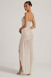 Oh Polly Embellished Kerra robe maxi blanche strass