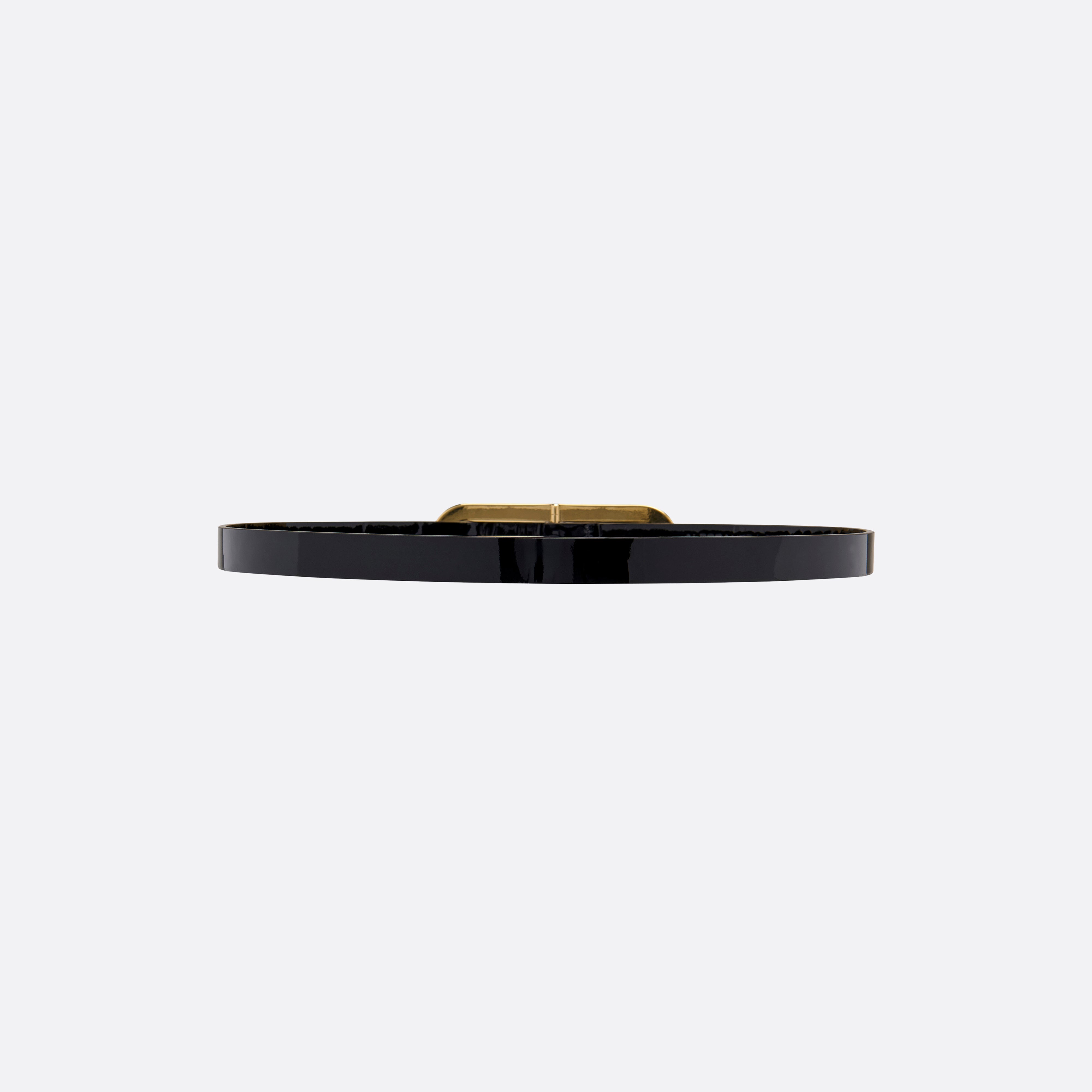 Alessandra Rich Ceinture fine cuir noir boucle cristal