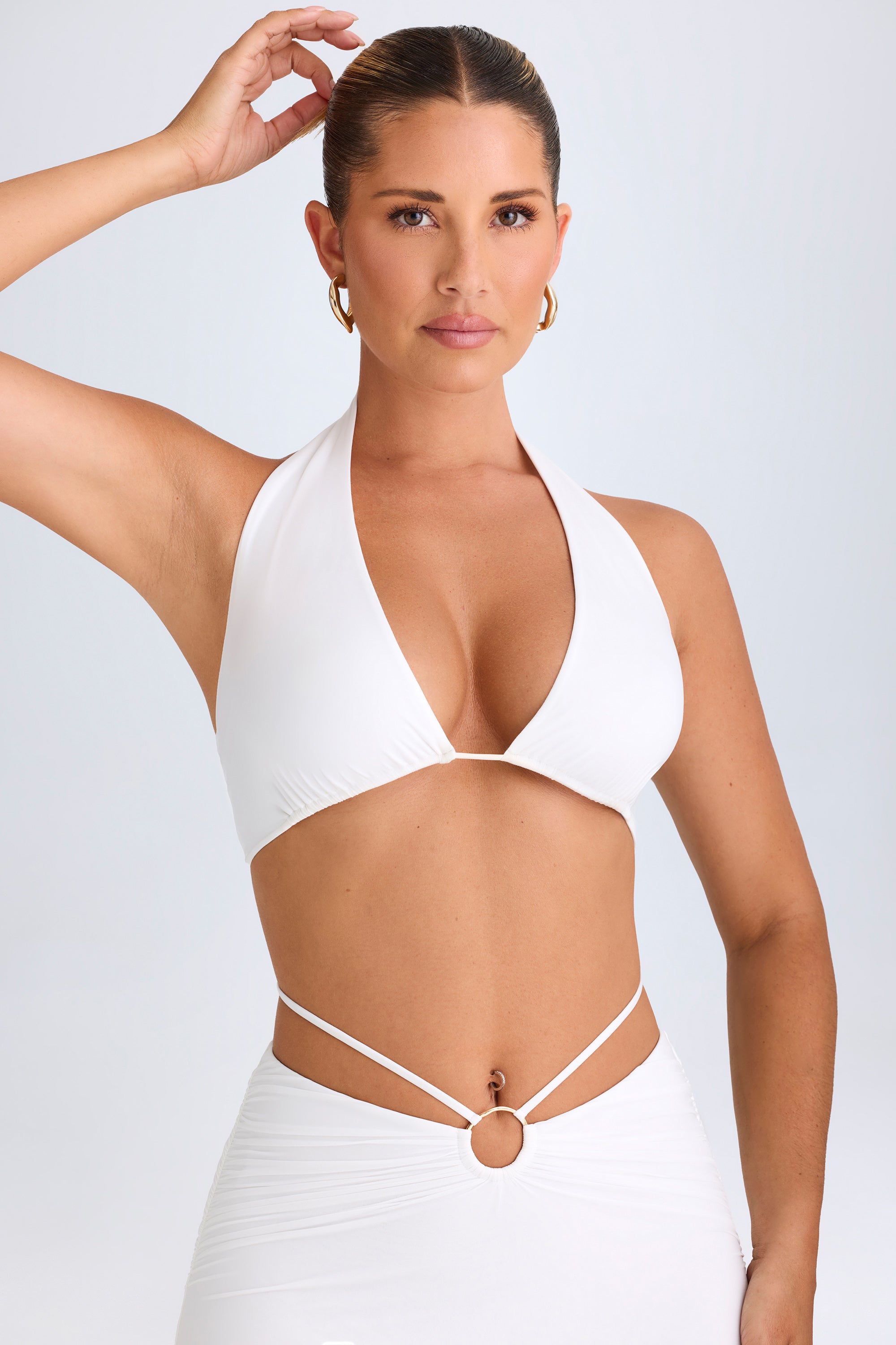 Oh Polly Tops Vella top crop blanc licou dos nu