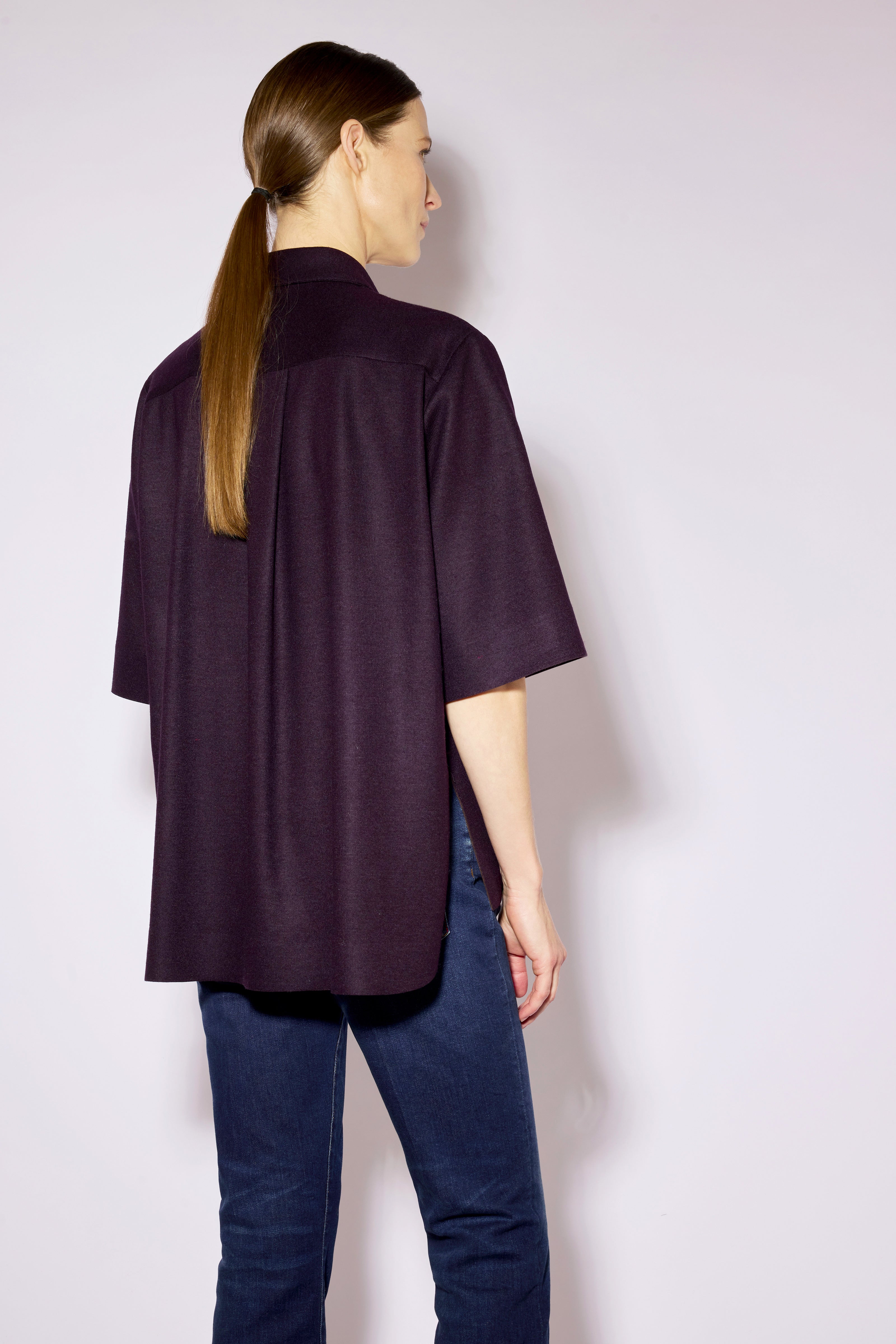 Liviana Conti Eston chemise cachemire myrtille manches
