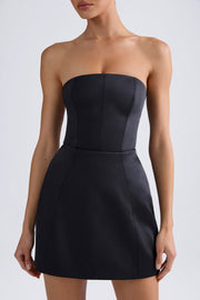 Oh Polly Haisley Robe Bustier Noire Satin Corset