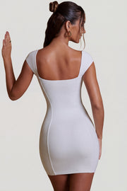 Oh Polly Dresses Meli robe mini blanche bodycon modal