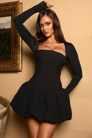 Oh Polly Viola 10900 mini robe manches longues noir corset