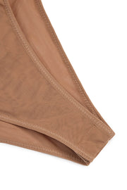 Oh Polly Body Mesh Miel Bretelles Transparentes String 15505