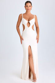 Oh Polly Selenia robe maxi blanche découpée à volants