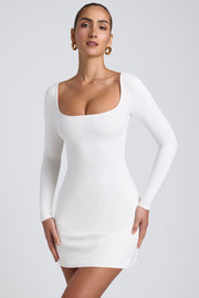 Oh Polly Hope Robe Mini 8125 Blanche Modal Col Carré