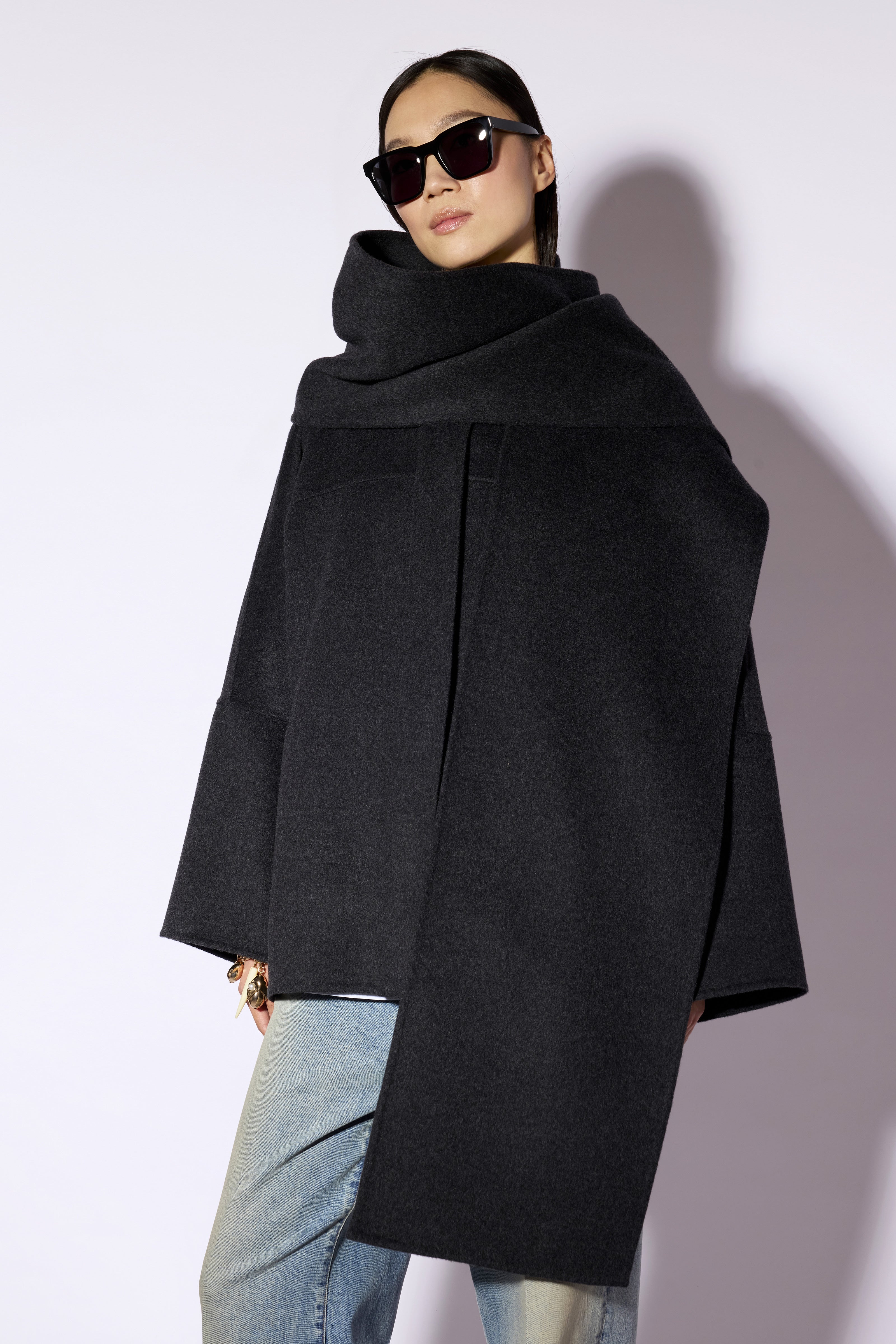 Liviana Conti William manteau anthracite laine cachemire