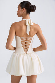 Oh Polly Ludmila robe mini corset ivoire dos lacé