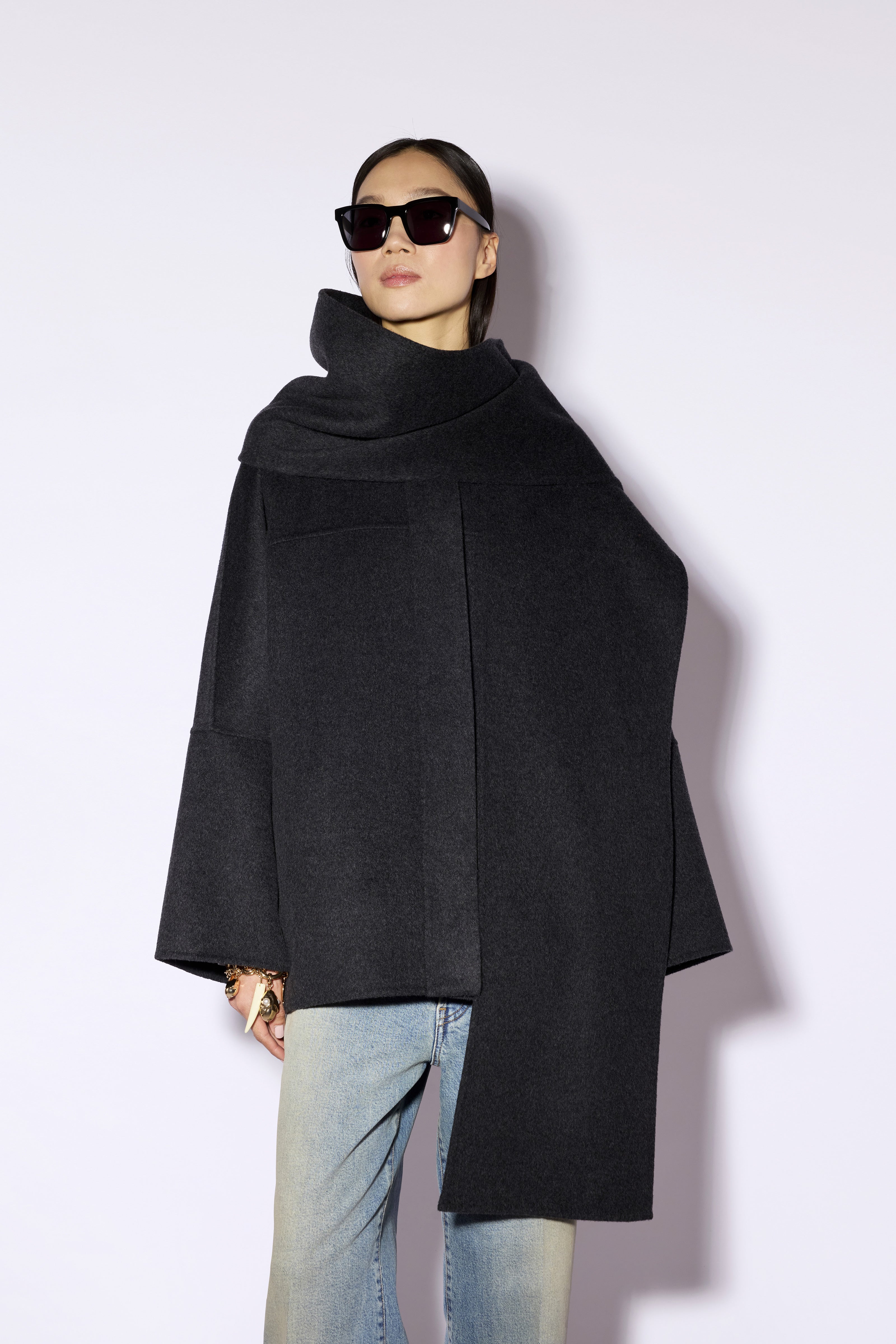 Liviana Conti William manteau anthracite laine cachemire