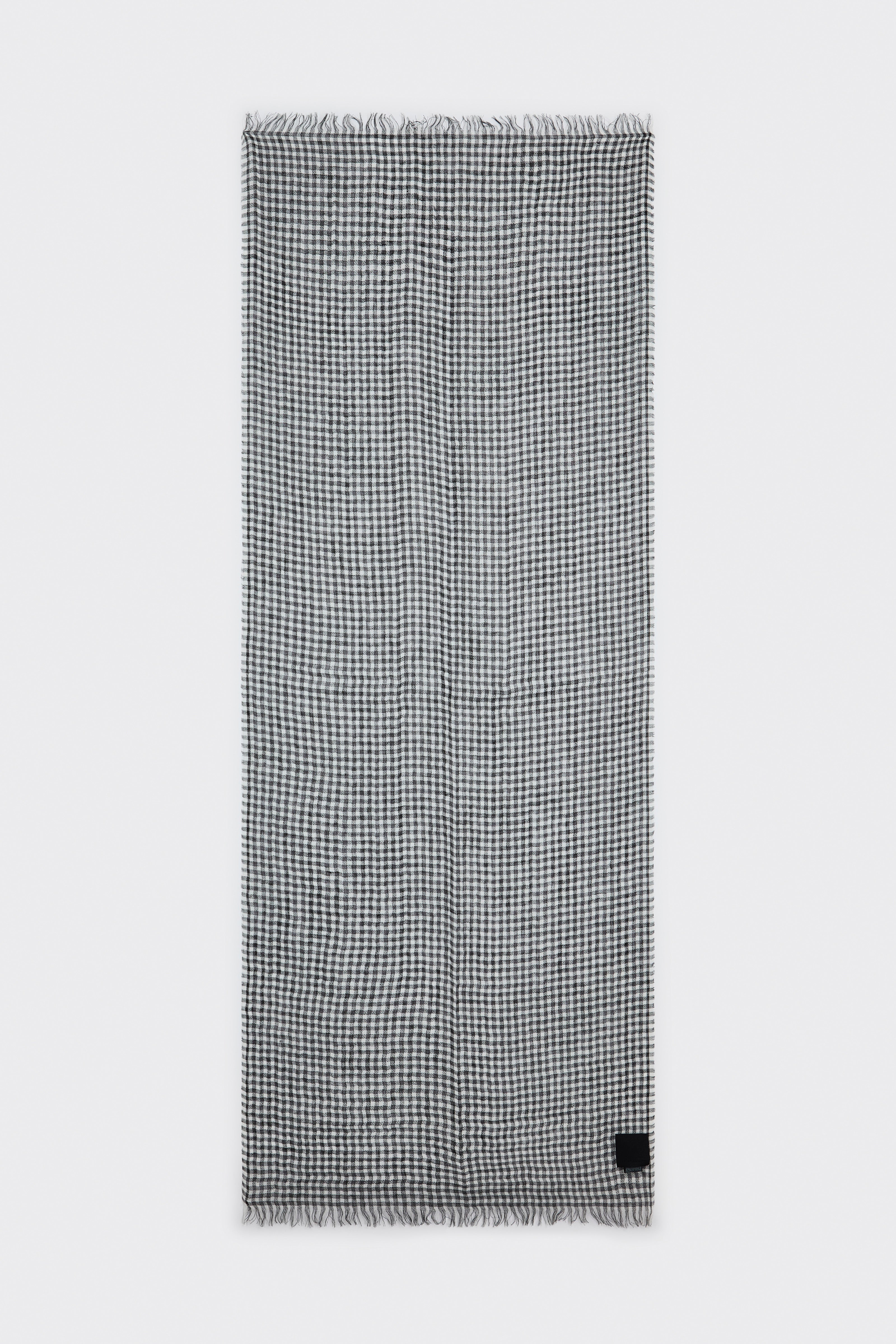 Liviana Conti Greta foulard lin blanc noir 70x200 carreaux