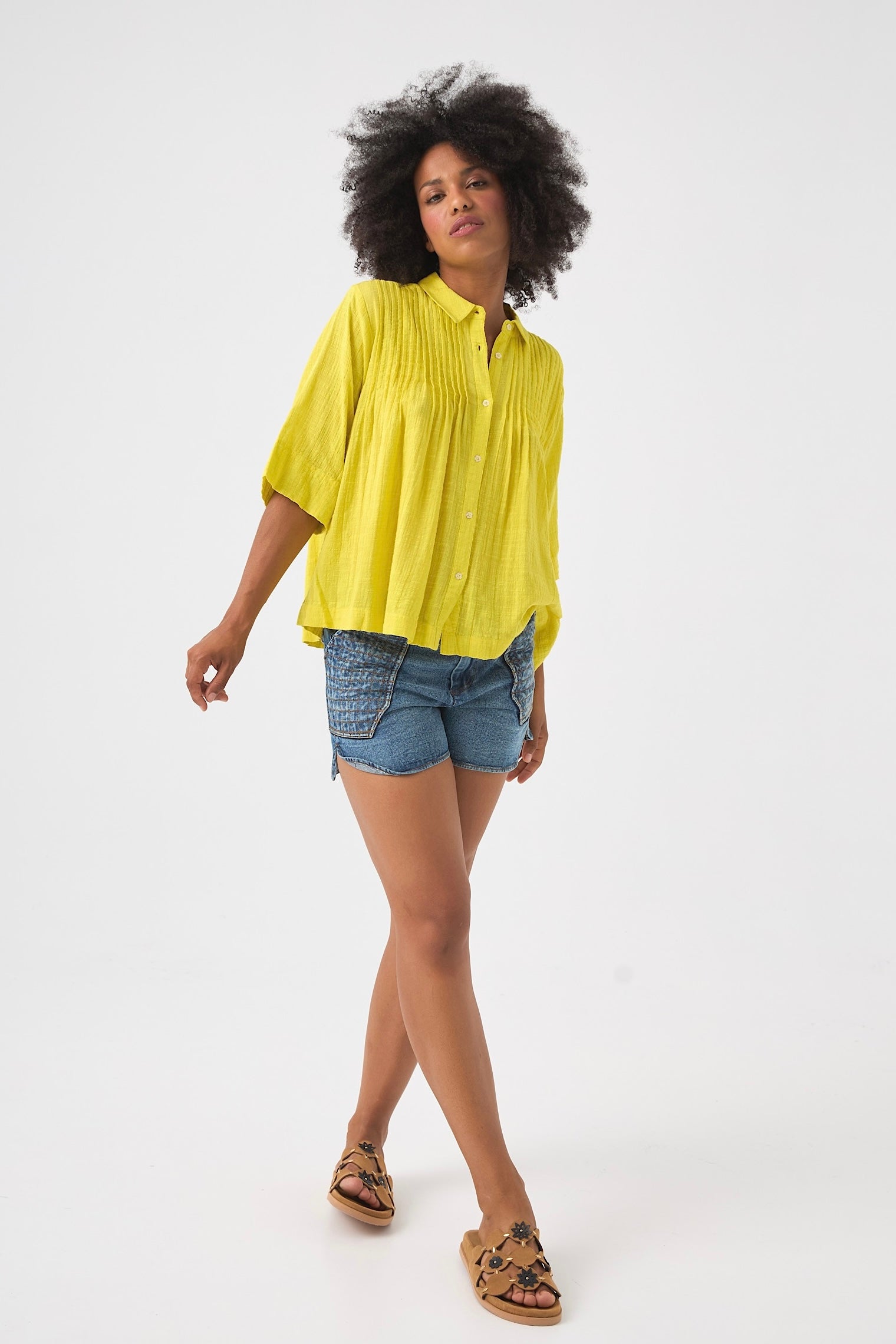 Chicosoleil Rusty blouse jaune coton viscose