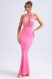 Oh Polly Desiree robe longue fuchsia satin sirène