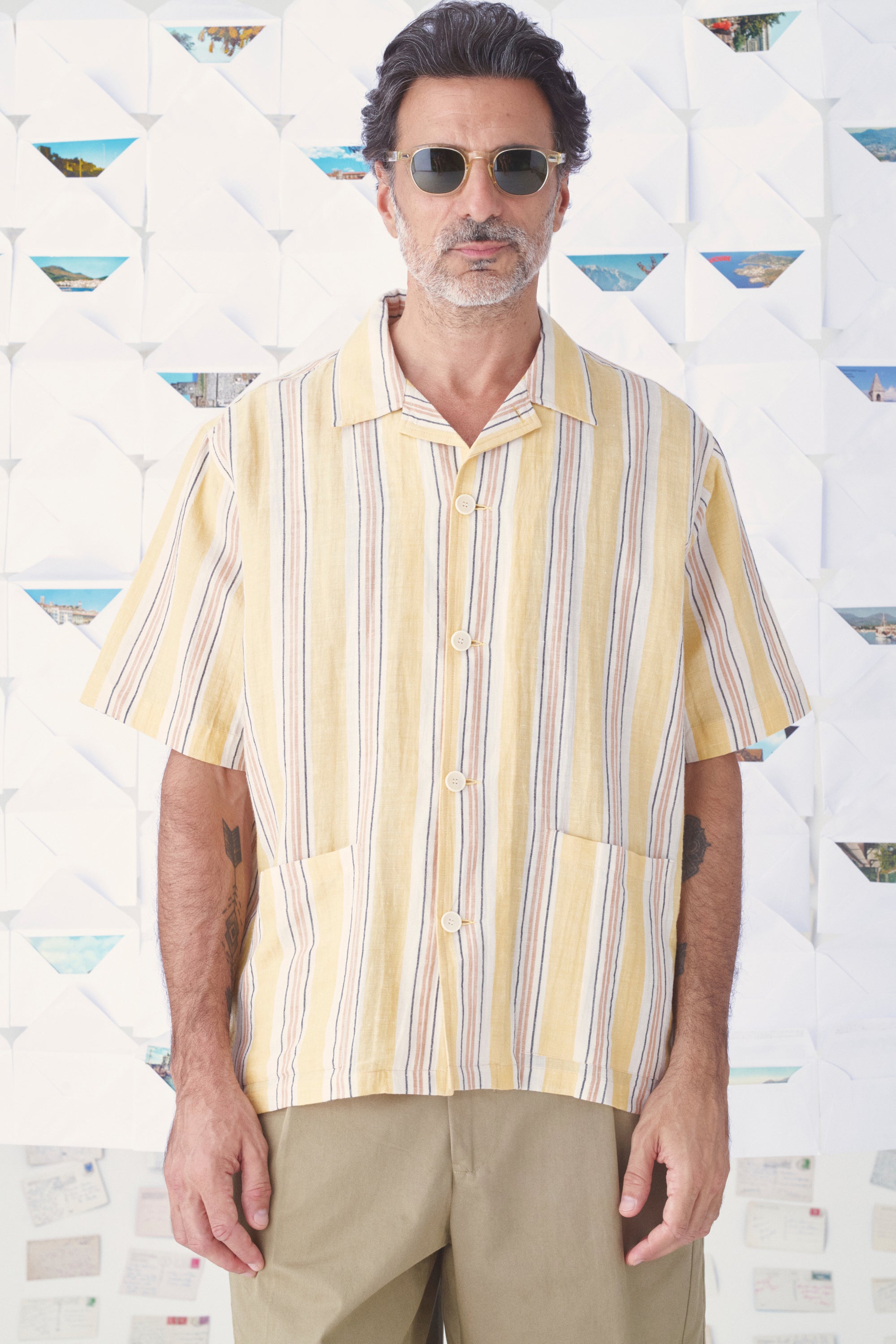 MII Carte postale chemise Shin Cyclades chemise lin S à XL