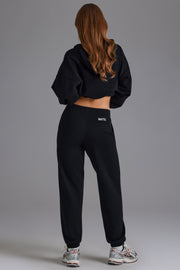 Oh Polly Jogging Noir Coton Taille Haute 100% Coton