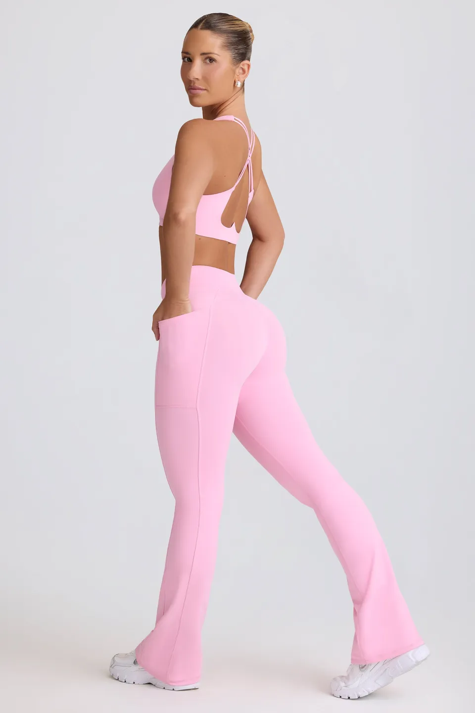Oh Polly Bo+Tee Soft Active V-Waist Legging évasé rose