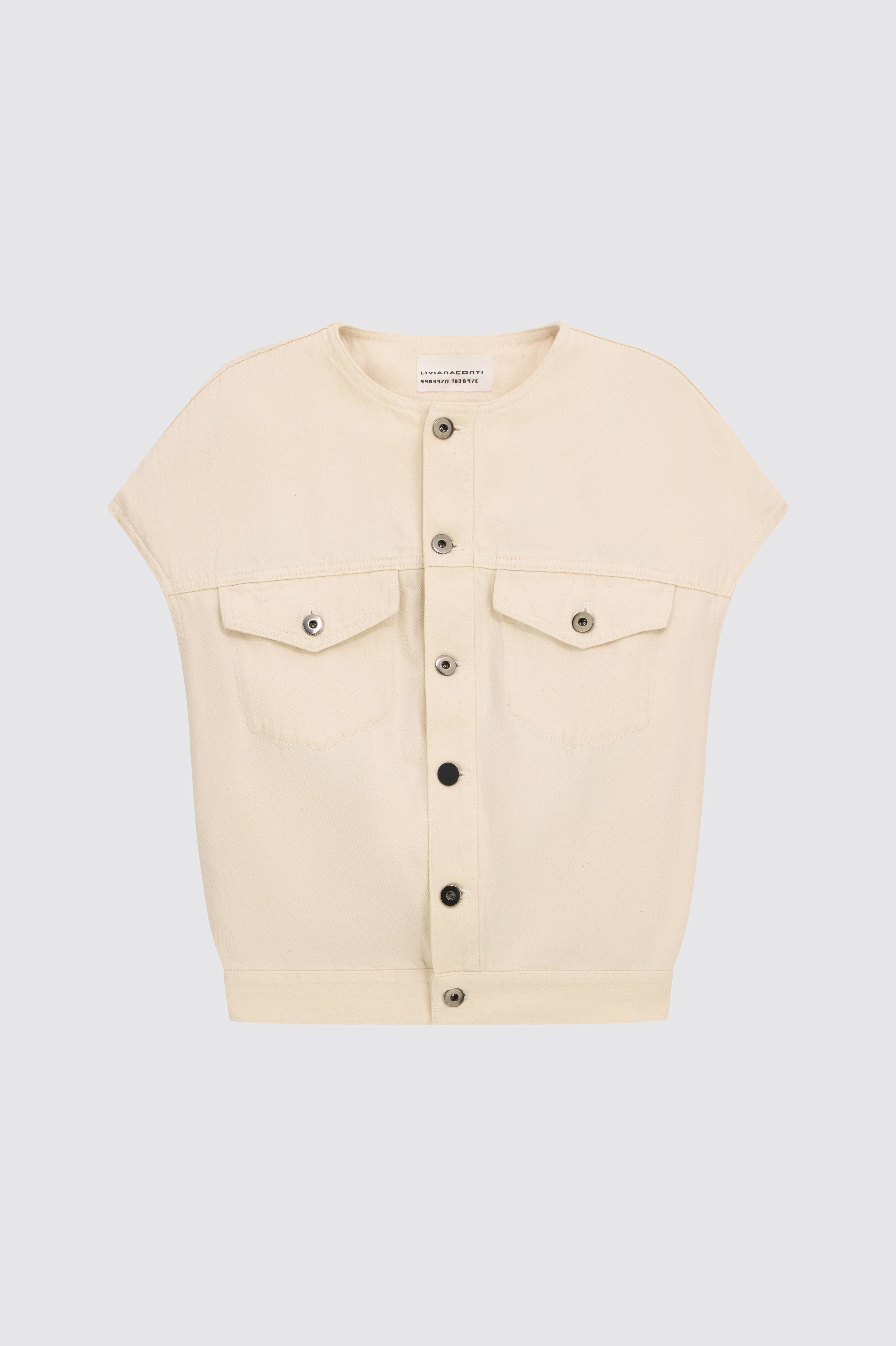 Liviana Conti Idris gilet coton raw denim M